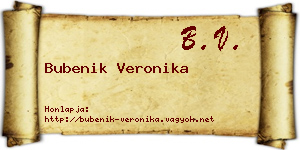 Bubenik Veronika névjegykártya
